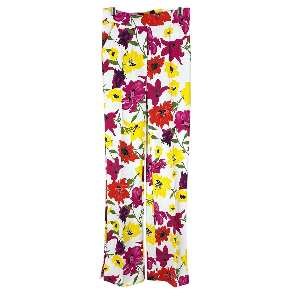 Chiara Boni La Petite Robe Nuccia Floral Stretch Crop Pant Women's Size 2 NWT
